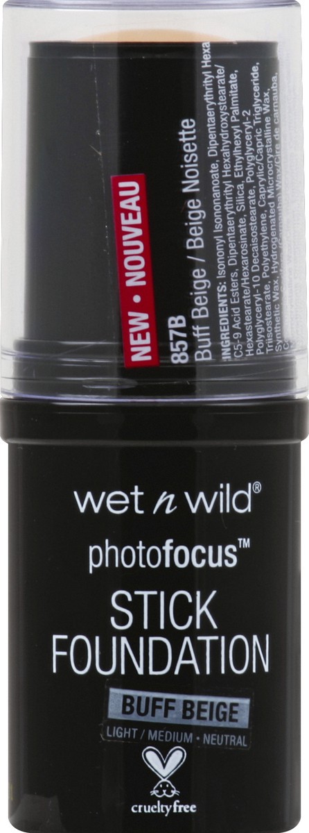 slide 4 of 7, wet n wild Photo Focus Stick Foundation Buff Beige, 0.42 oz