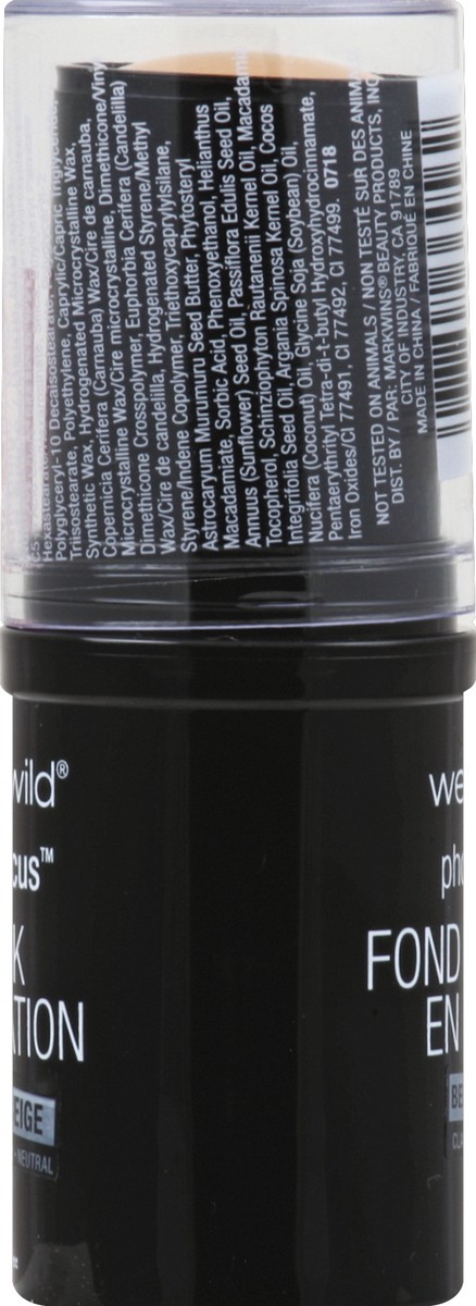 slide 2 of 7, wet n wild Photo Focus Stick Foundation Buff Beige, 0.42 oz