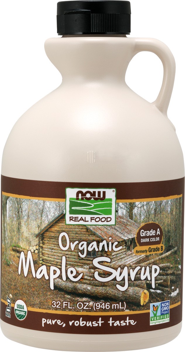 slide 5 of 8, NOW Real Food Maple Syrup, Organic Grade A Dark Color - 32 oz., 32 fl oz