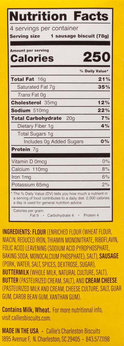 slide 6 of 12, Callie's Hot Little Biscuit Sausage Biscuits 4 ea, 4 ct