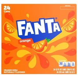 Fanta Orange Soda Cans, 12 fl oz, 24 Pack