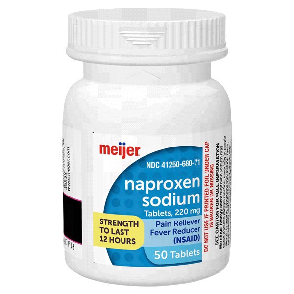 slide 8 of 29, Meijer Naproxen Sodium Tablets, Pain Reliever and Fever Reducer, All Day Pain Relief, 220 mg, 50 ct