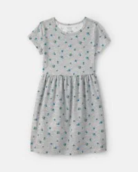 Carters Girls Floral Short-Sleeve Dress - Grey Grey 10