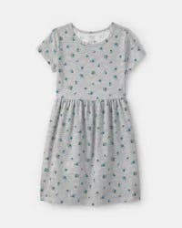 Carters Girls Floral Short-Sleeve Dress - Grey Grey 10