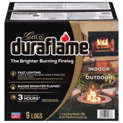 Duraflame Indoor/Outdoor Gold Firelogs 9 - 4.5 lb Firelogs