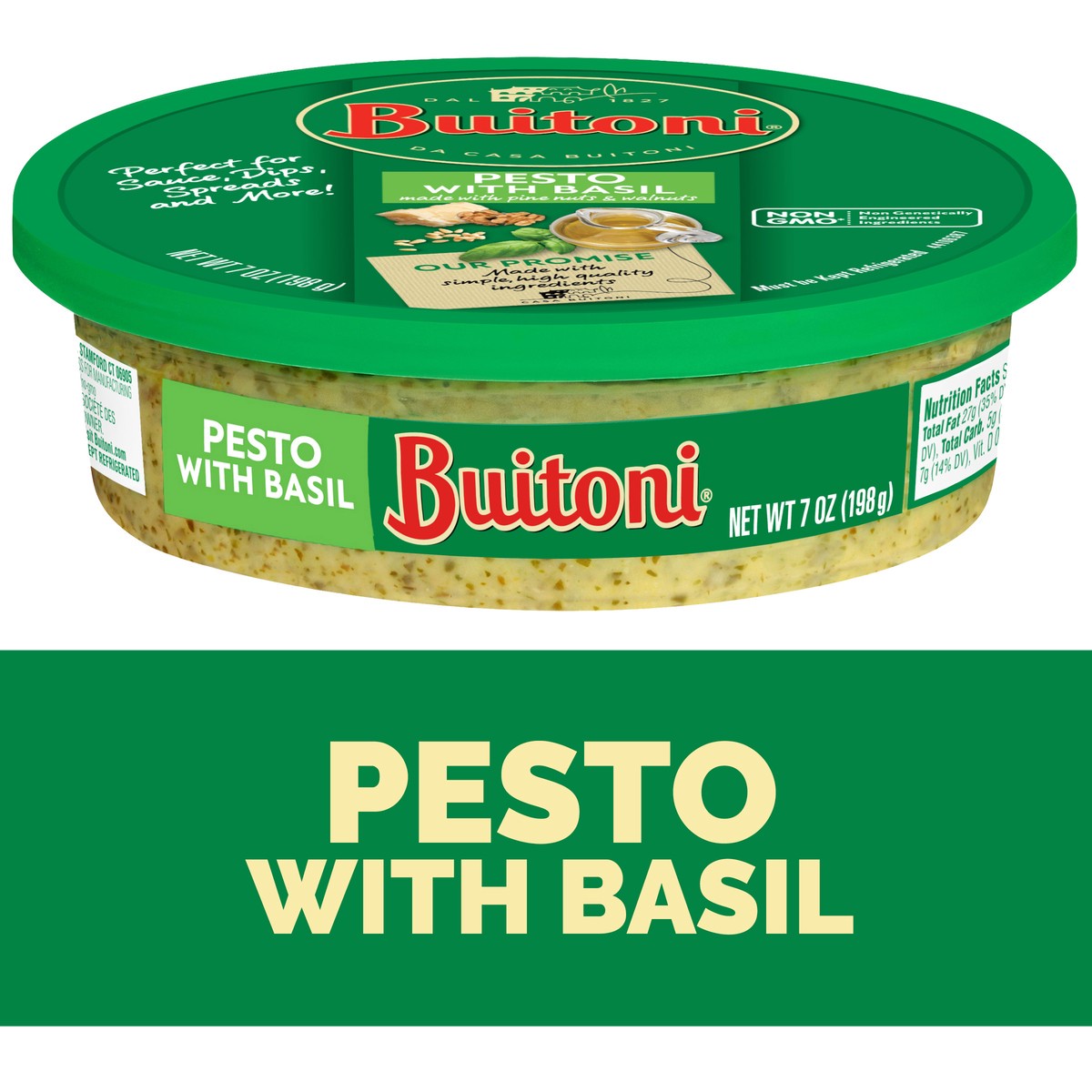 slide 1 of 6, Buitoni Basil Pesto, Refrigerated Basil Sauce, 7 oz