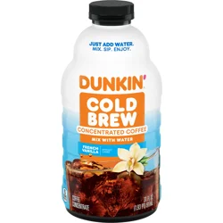 Dunkin' French Vanilla Artificially Flavored Cold Brew Concentrated Coffee, 31 fl oz