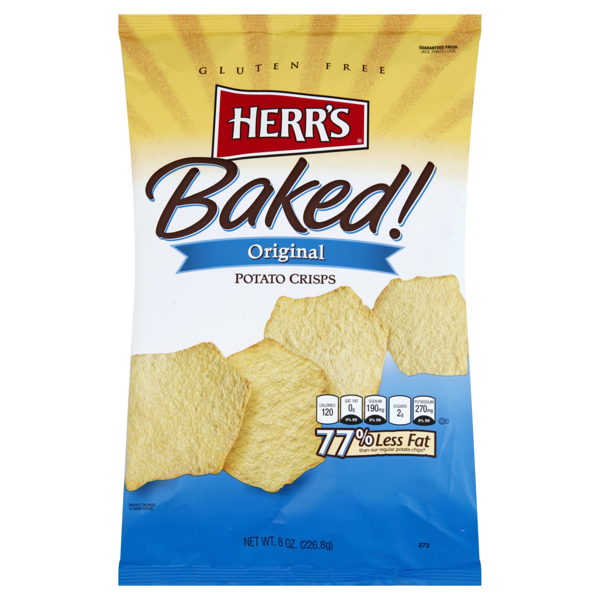 slide 1 of 1, Herr's Original Baked Potato Crisps, 8 oz