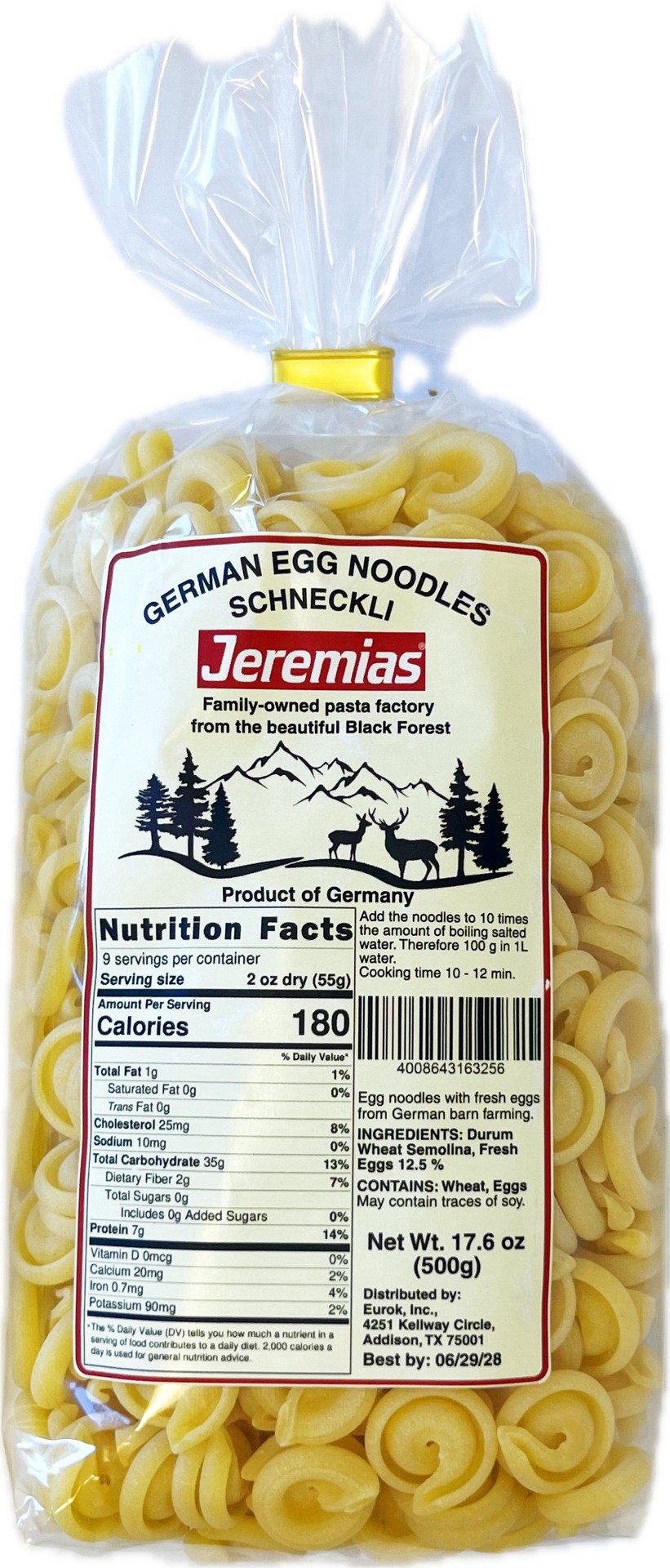 slide 1 of 1, Jeremias German Egg Noodles Schneckli Noodles, 17.6 oz