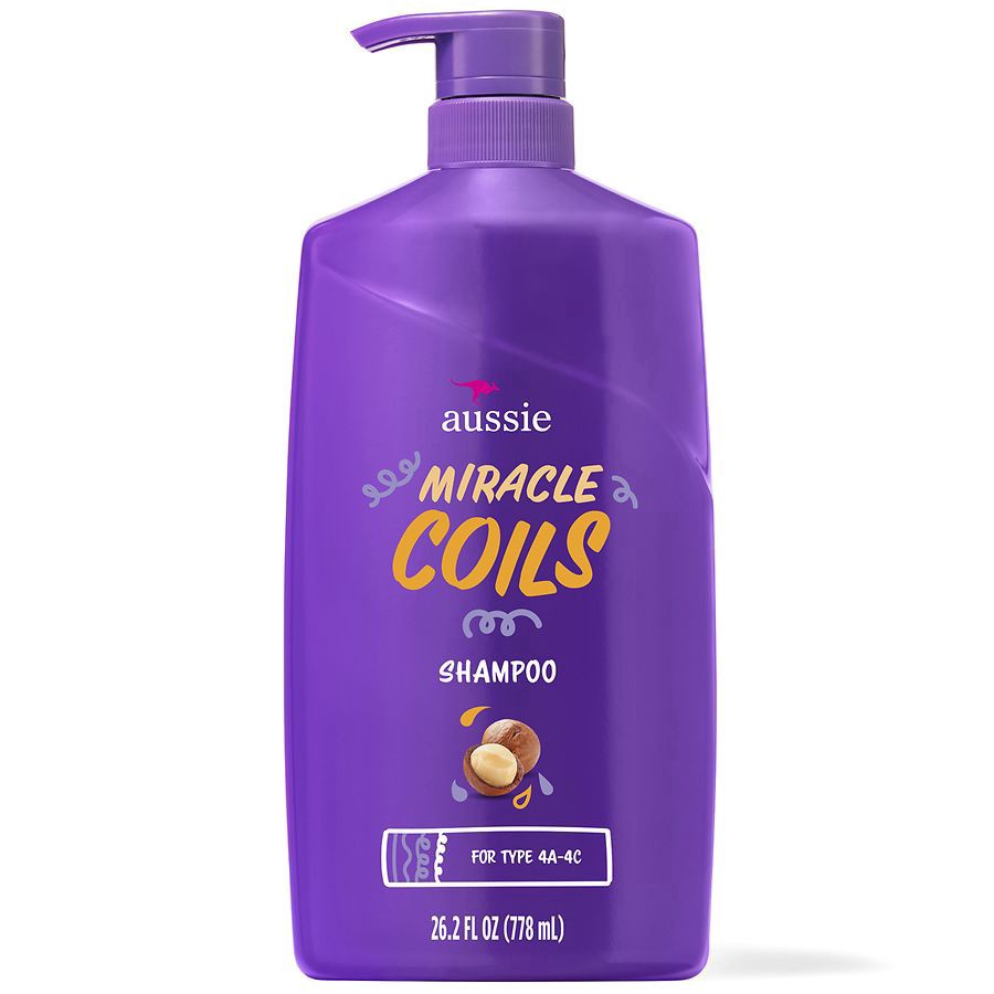 slide 1 of 5, Aussie Miracle Coils Shampoo with Macadamia Nut Oil mandarin, jasmine, coconut, Pump Bottle, 26.2 fl oz