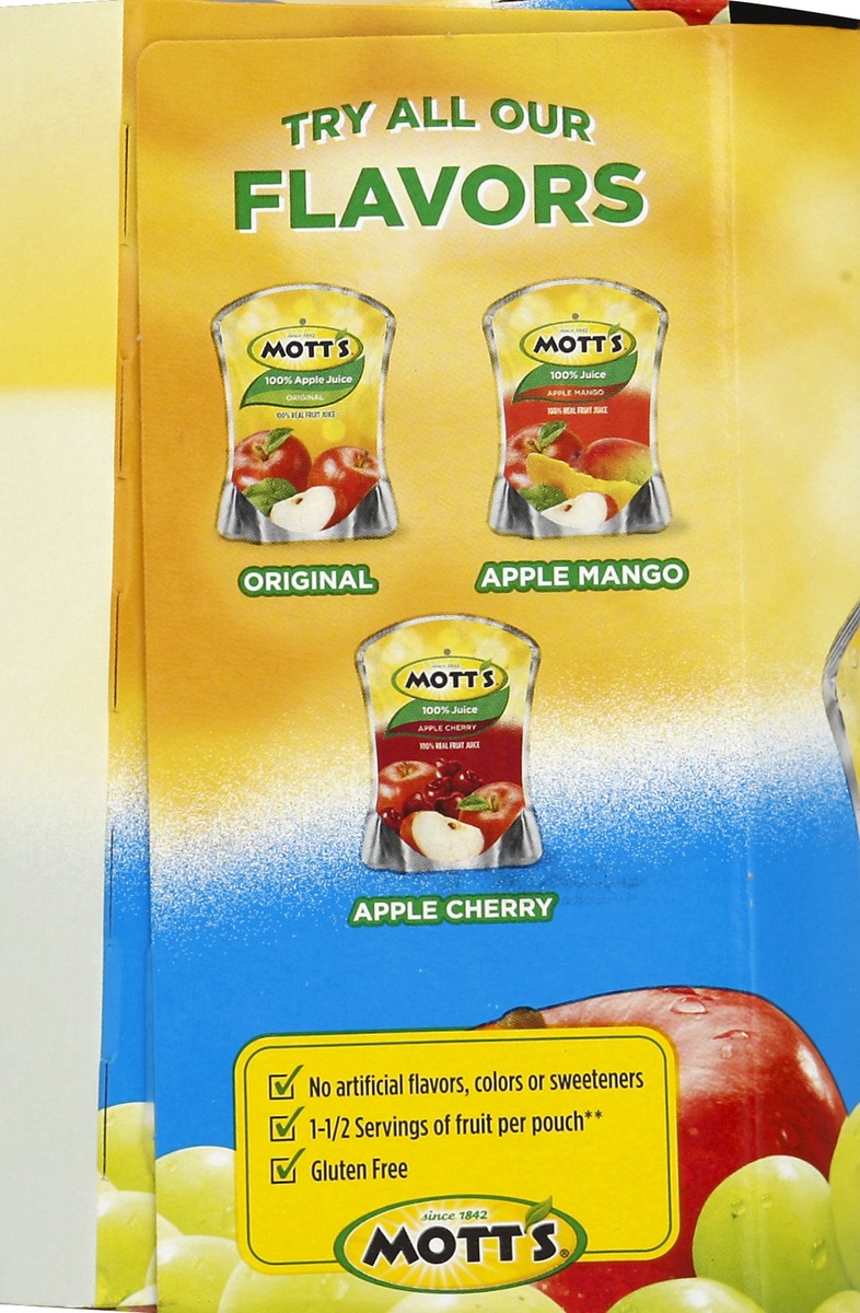 slide 3 of 4, Mott's 100% Apple White Grape Juice/Pouches - 8 ct; 6.75 fl oz, 8 ct; 6.75 fl oz