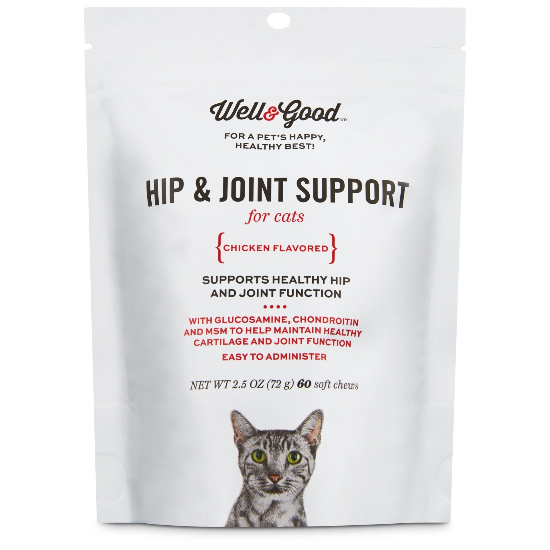 slide 1 of 1, Well & Good Hip & Joint Support Cat Chews, 60 ct