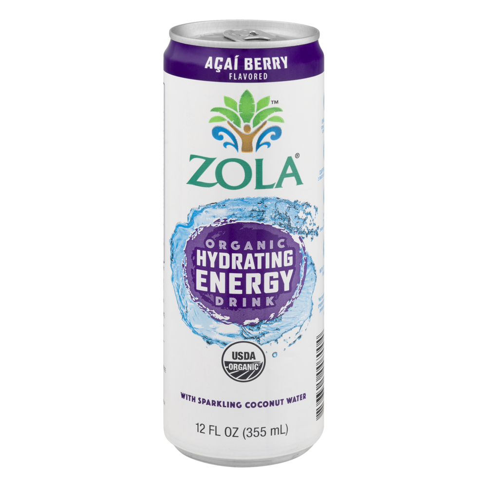 slide 1 of 1, Zola Organic Hydrating Energy Drink Acai Berry, 12 fl oz