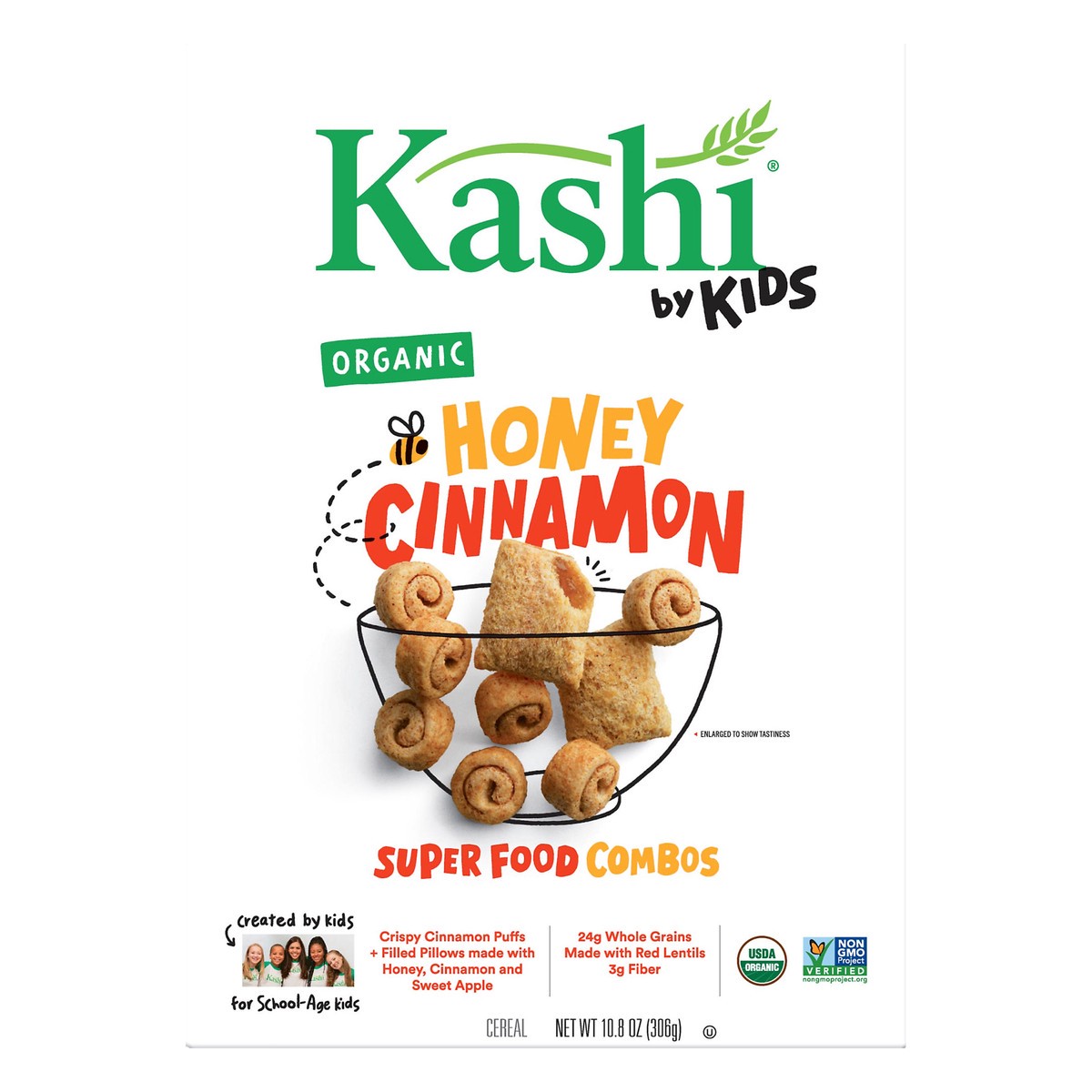 slide 1 of 7, Kashi by Kids Organic Honey Cinnamon Cereal 10.8 oz, 10.8 oz