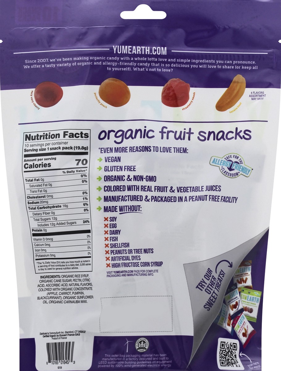 slide 6 of 11, YumEarth 10 Snack Packs Organic Favorites Fruit Snacks 10 ea, 10 ct