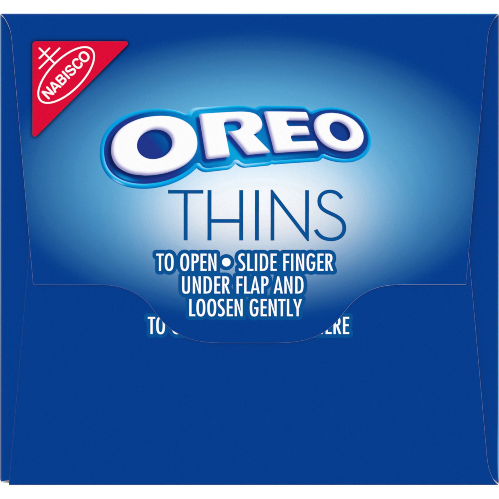 slide 9 of 9, OREO Thins Chocolate Sandwich Cookies, Original Flavor, 1 Box (3.7 oz), 0.23 lbs