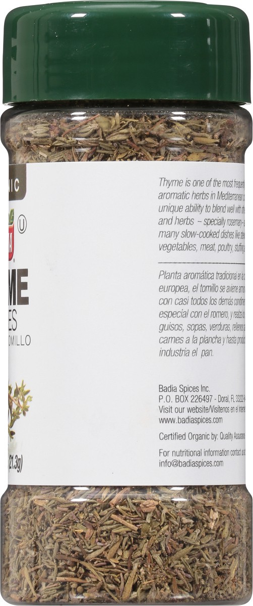 slide 8 of 9, Badia Thyme Leaves, Organic 0.75 Oz, 0.75 oz