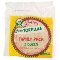La Suprema Corn Tortillas, Family Pack, 24 Count