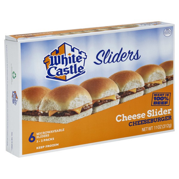 slide 1 of 1, White Castle (F/D) White Castle, Sliders, Cheese, 2 Pack, 11 oz