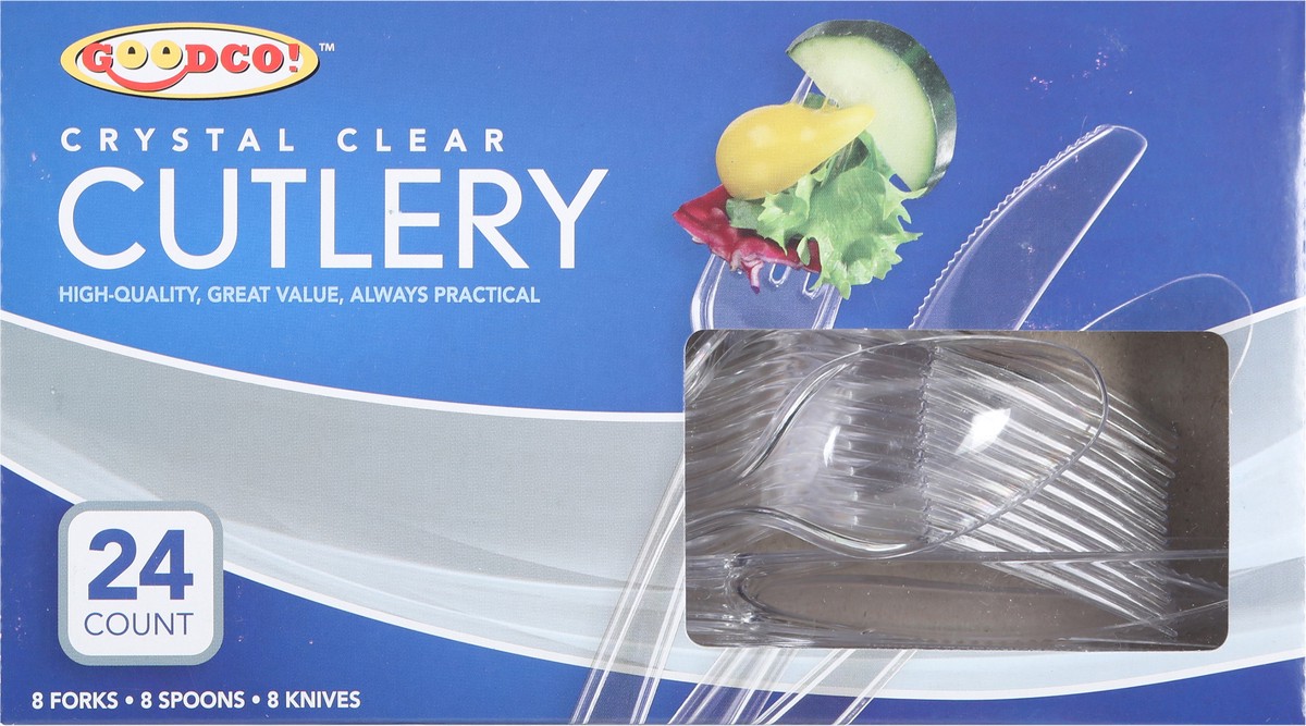 slide 6 of 9, GoodCo Crystal Clear Cutlery 24 ea, 24 ct