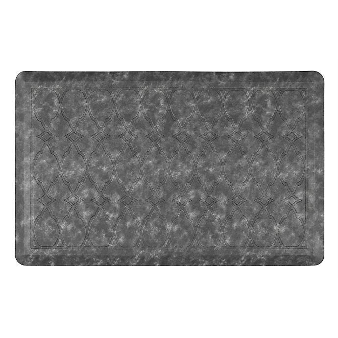 slide 1 of 1, Home Dynamix Gentle Step Embossed Trellis Mat - Grey, 20 in x 30 in