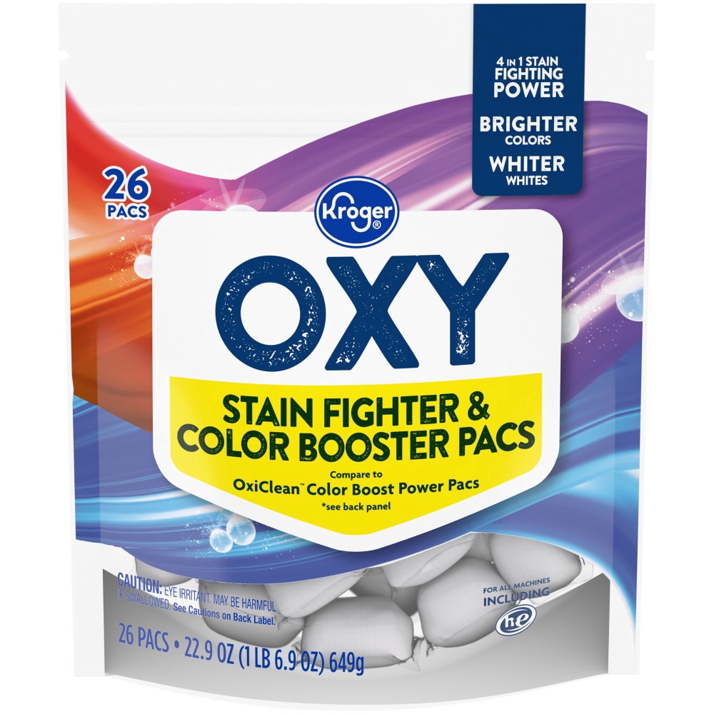 slide 4 of 5, Kroger Oxy Stain Fighter & Color Booster, 26 ct