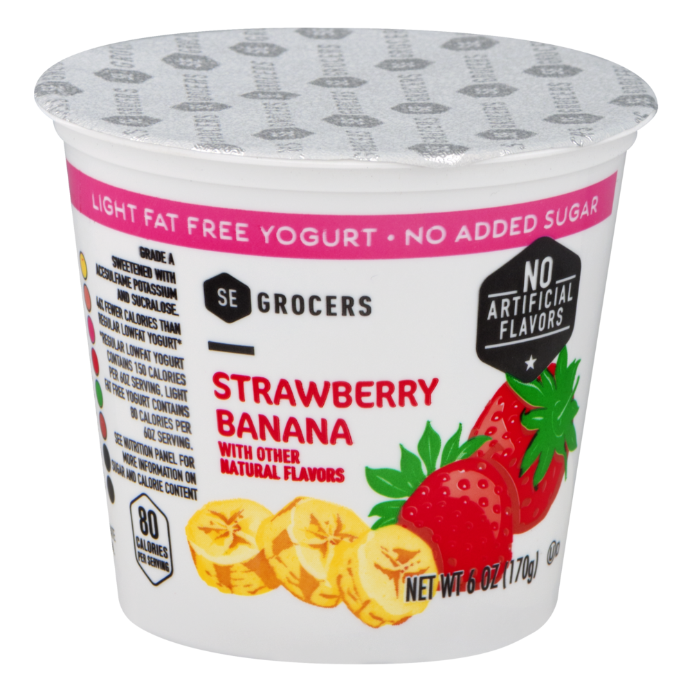 slide 1 of 1, SE Grocers Yogurt Fat Free Strawberry Banana, 6 oz