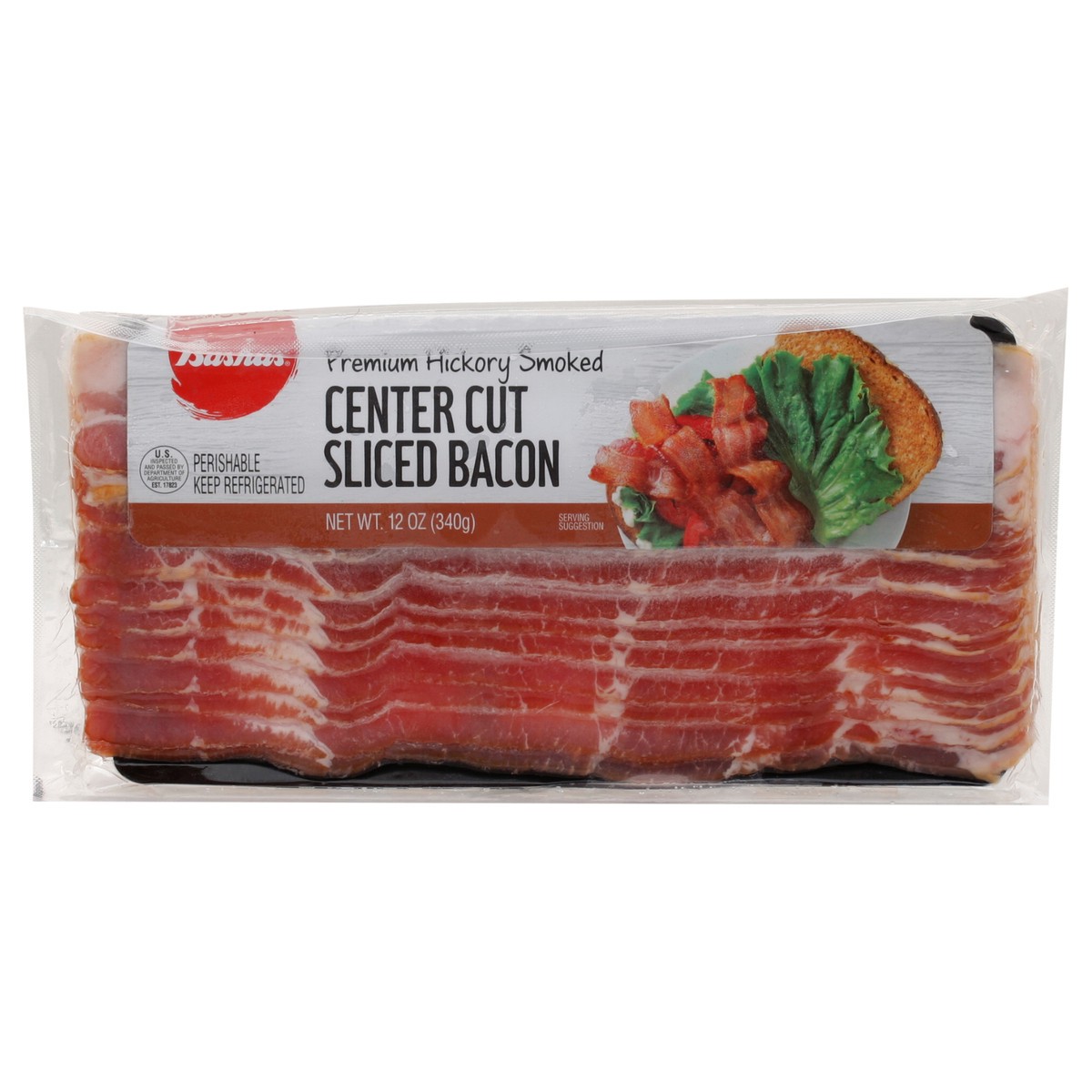 slide 11 of 14, Bashas Center Cut Bacon, 12 oz