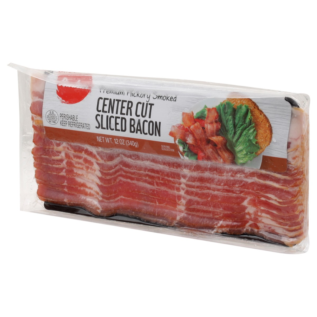 slide 9 of 14, Bashas Center Cut Bacon, 12 oz