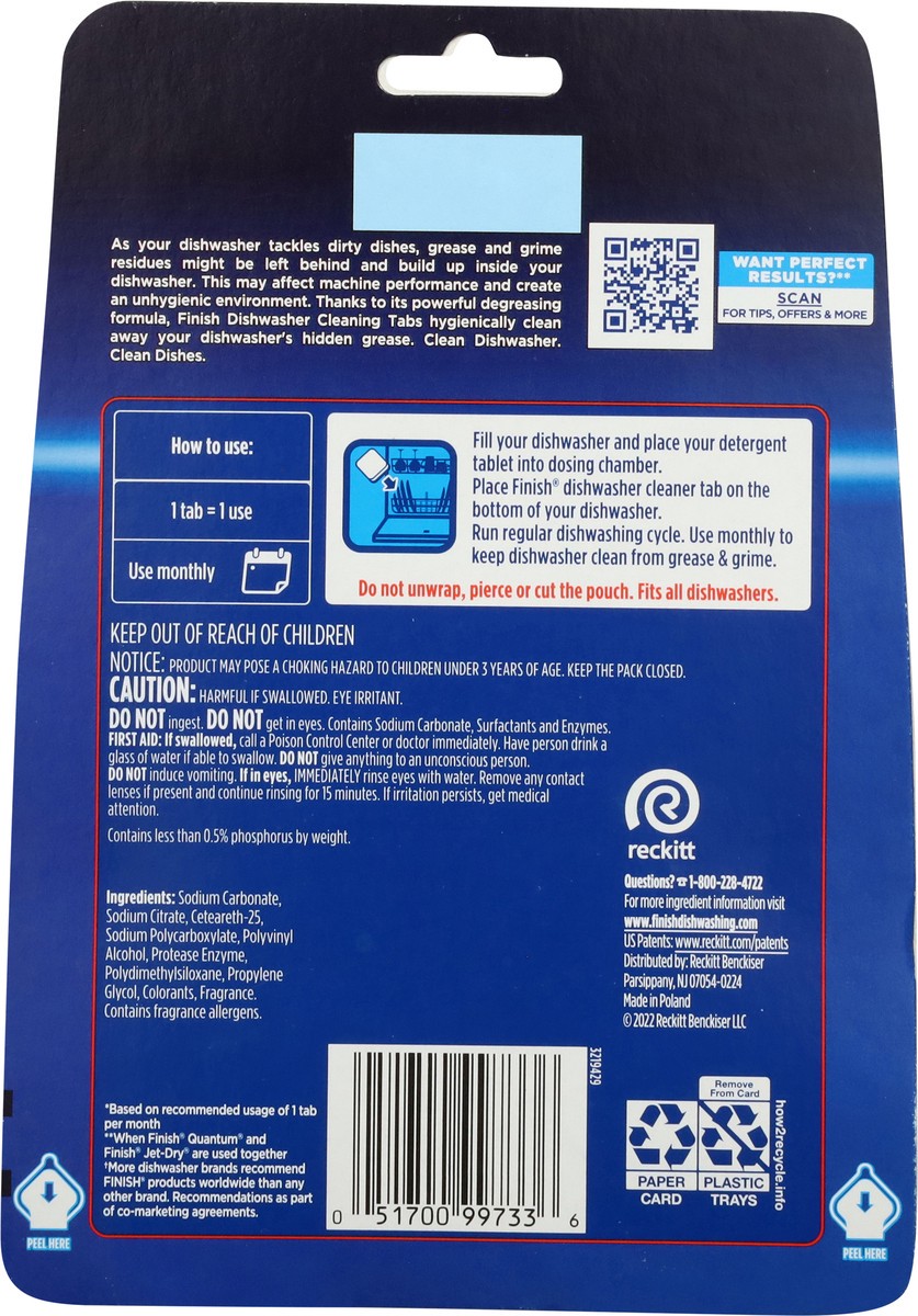 slide 11 of 12, Finish In-Wash Dishwasher Cleaner 4 ea, 4 ct