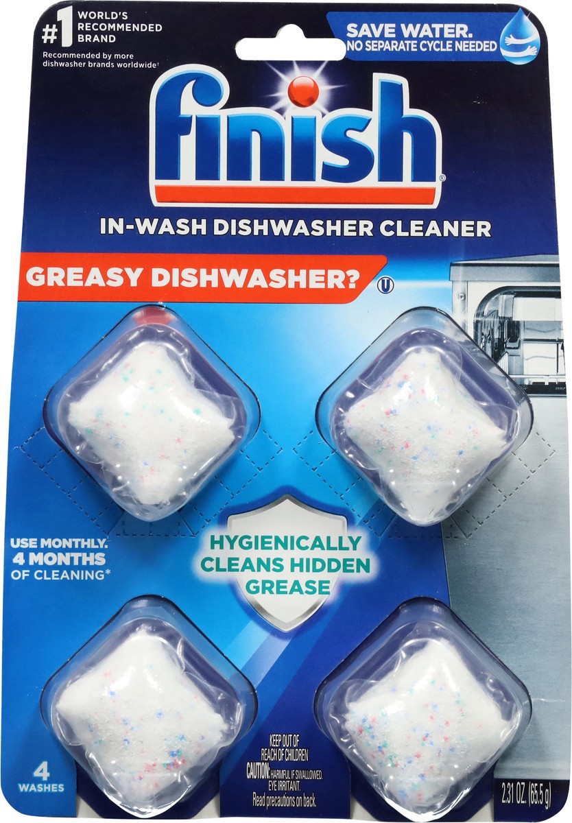 slide 6 of 12, Finish In-Wash Dishwasher Cleaner 4 ea, 4 ct