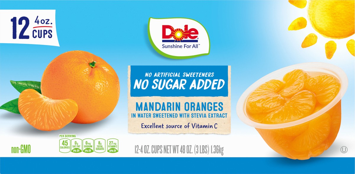 slide 5 of 9, Dole Nsa Mandarin Oranges In Water, 12 ct