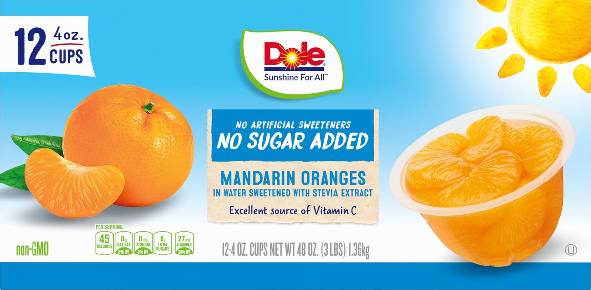 slide 6 of 9, Dole Nsa Mandarin Oranges In Water, 12 ct