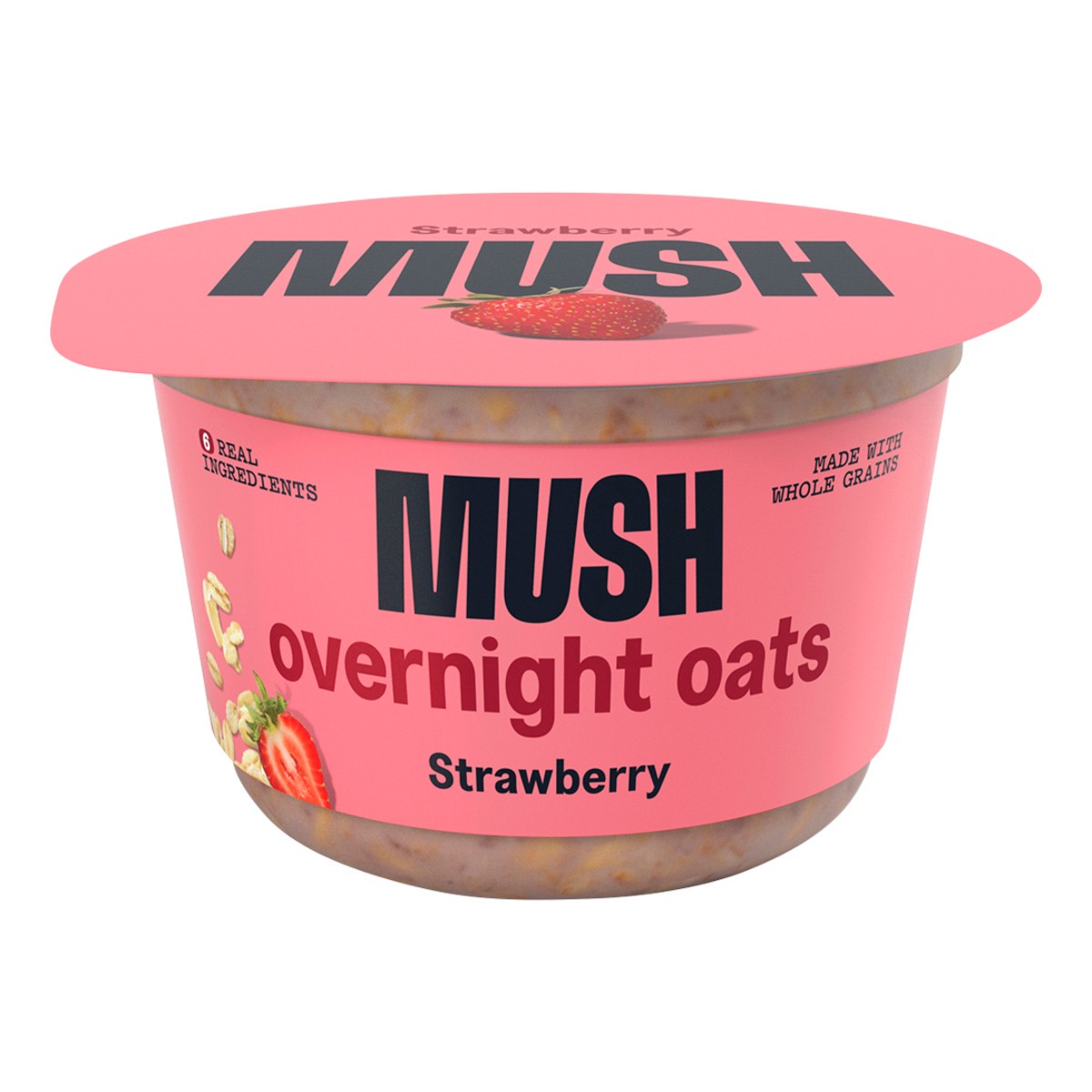 slide 1 of 9, MUSH Strawberry Overnight Oats, 5 oz