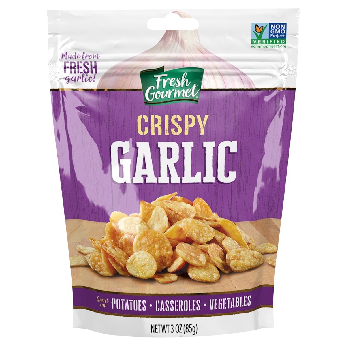 slide 1 of 1, Fresh Gourmet Crispy Garlic 3 oz, 3 oz