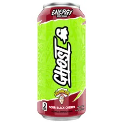 Ghost Zero Sugar Energy Drink, Warheads Sour Black Cherry, 16 fl oz Can