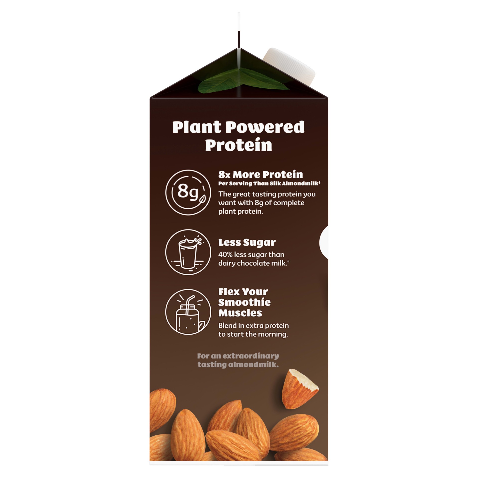 slide 2 of 5, Silk Protein Almond Milk, Dark Chocolate, Dairy Free, Gluten Free, 59 FL OZ Carton, 59 fl oz