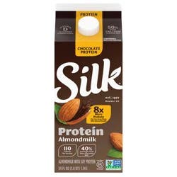 Silk Protein Almond Milk, Dark Chocolate, Dairy Free, Gluten Free, 59 FL OZ Carton