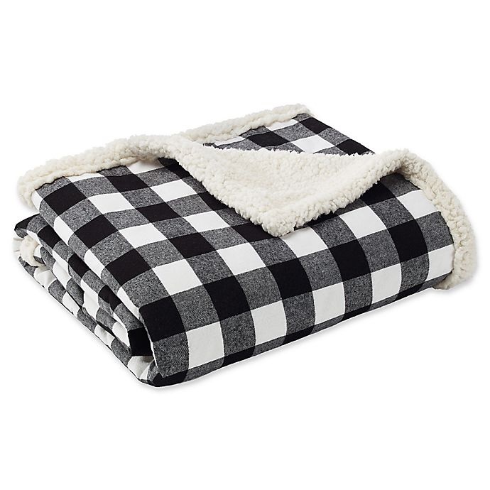 slide 1 of 1, Eddie Bauer Cabin Plaid Throw Blanket - Black, 1 ct