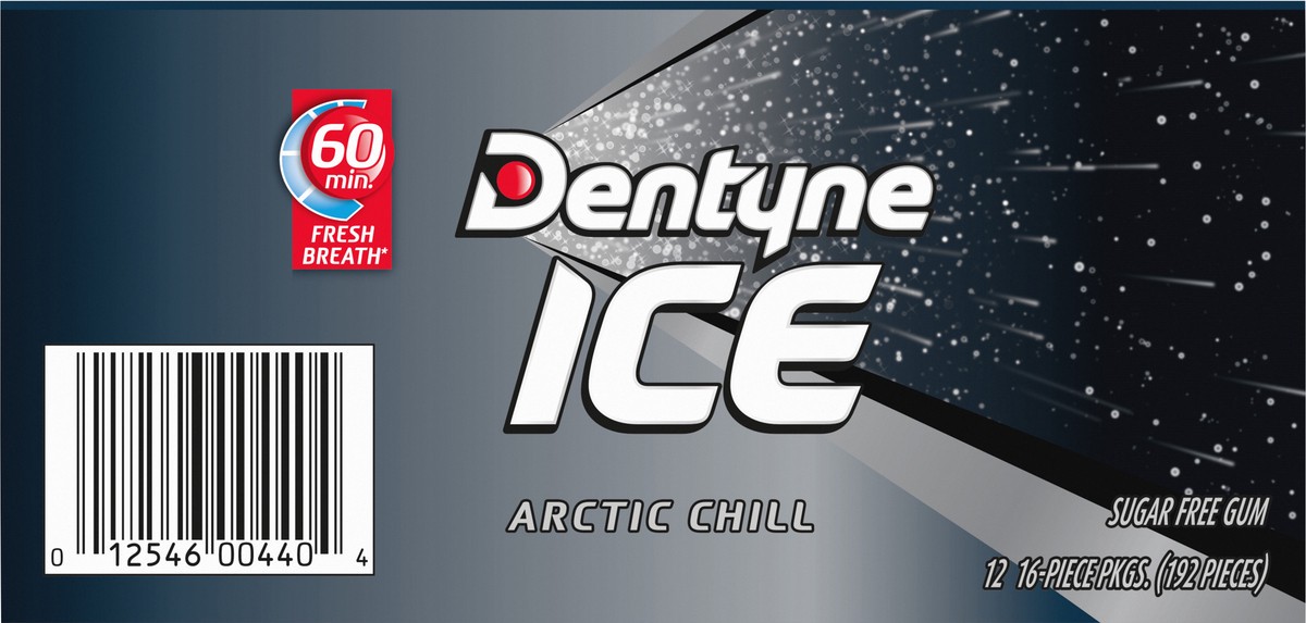 slide 3 of 13, Dentyne Ice Arctic Chill Sugar Free Gum, 12 Packs of 16 Pieces (192 Total Pieces), 