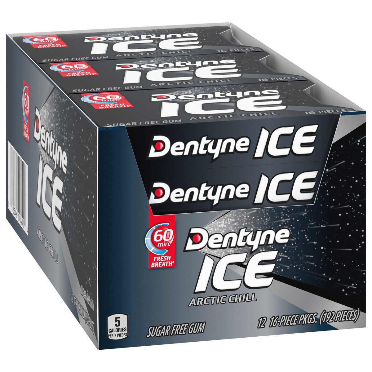 slide 5 of 13, Dentyne Ice Arctic Chill Sugar Free Gum, 12 Packs of 16 Pieces (192 Total Pieces), 