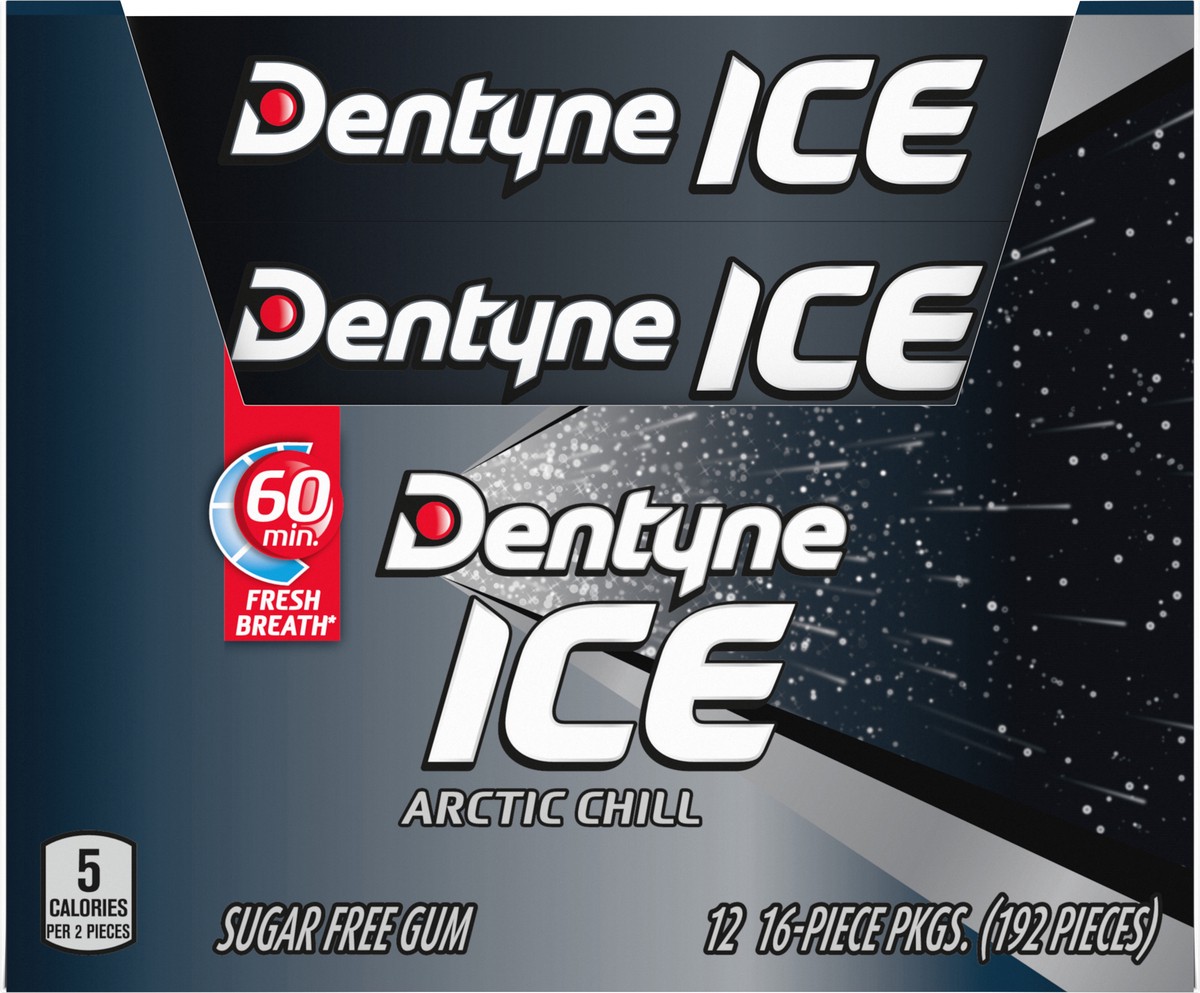 slide 9 of 13, Dentyne Ice Arctic Chill Sugar Free Gum, 12 Packs of 16 Pieces (192 Total Pieces), 