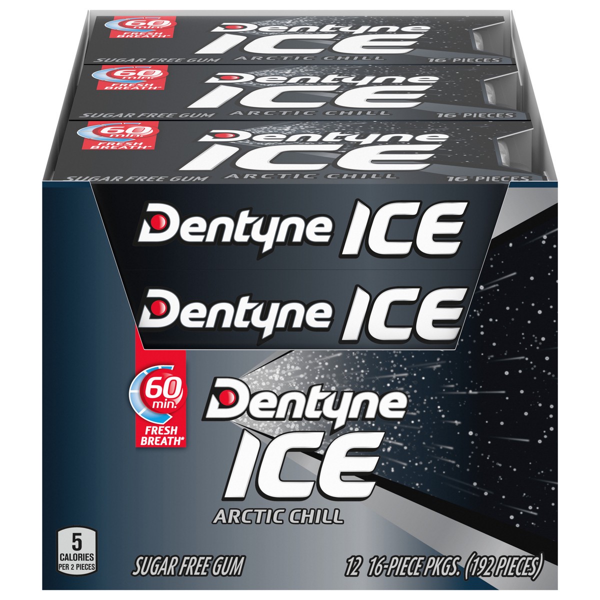 slide 1 of 13, Dentyne Ice Arctic Chill Sugar Free Gum, 12 Packs of 16 Pieces (192 Total Pieces), 