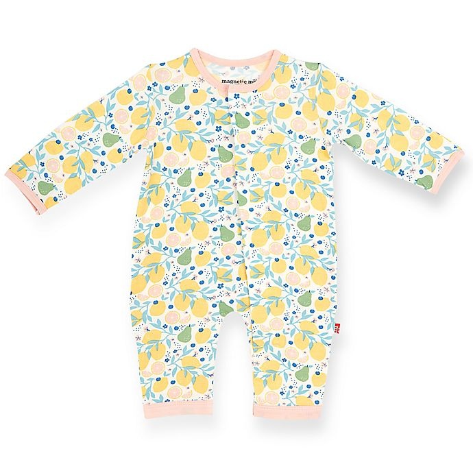 slide 1 of 1, Magnetic Me by Magnificent Baby Magnetic Coverall Newborn Citrus Bloom, 1 ct