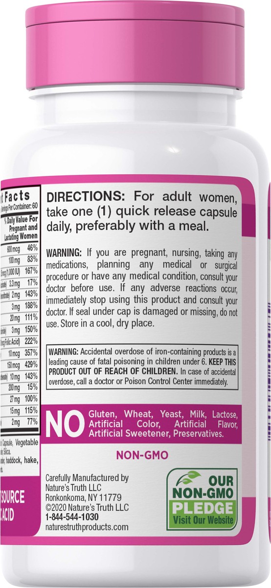 slide 4 of 6, Nature's Truth Prenatal Vitamin & Mineral Formula, 60 ct