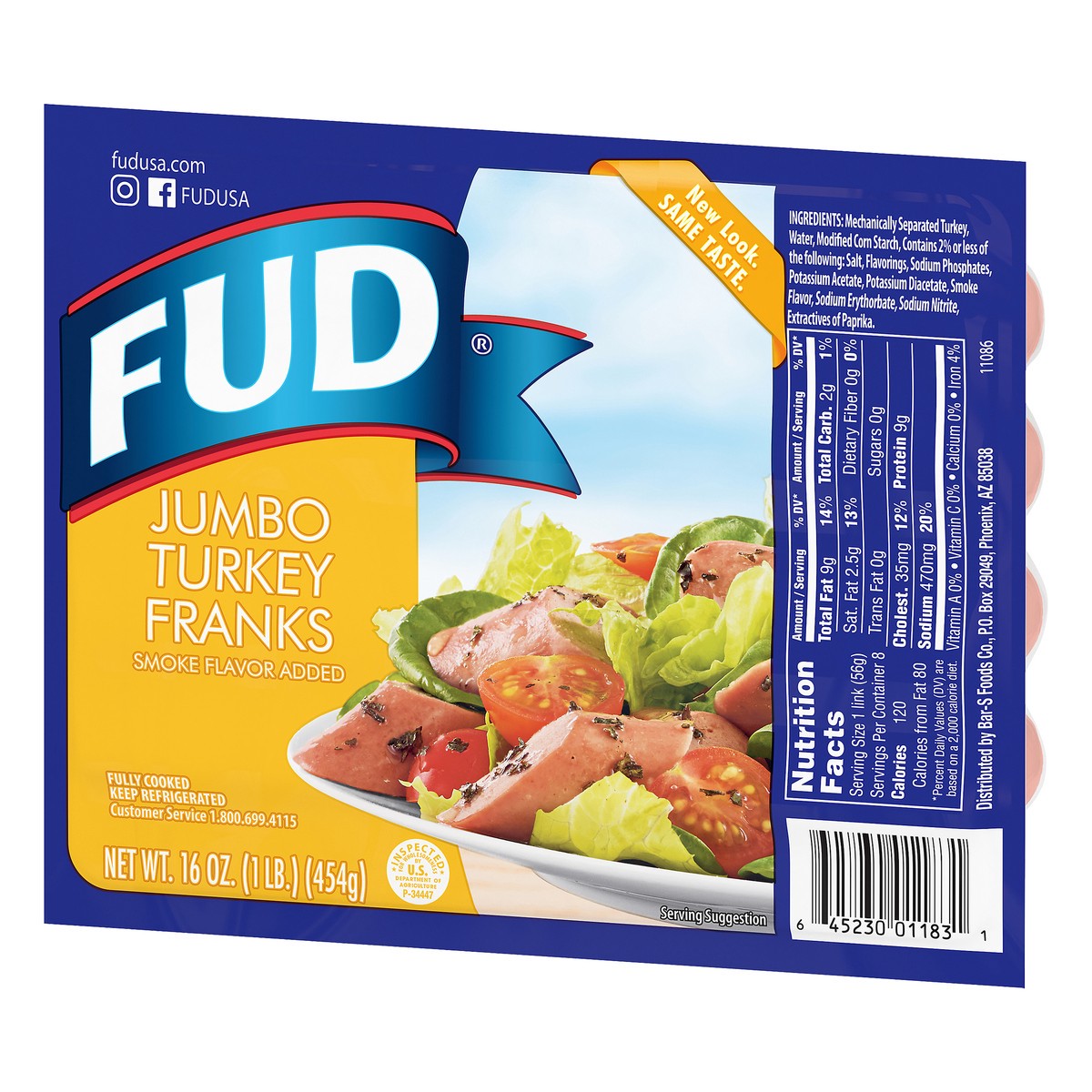 slide 2 of 9, FUD Jumbo Turkey Franks 16 oz, 16 oz