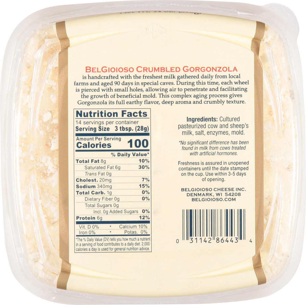 slide 5 of 9, BelGioioso Cheese Crumbly Gorgonzola Tubs, 1 ct