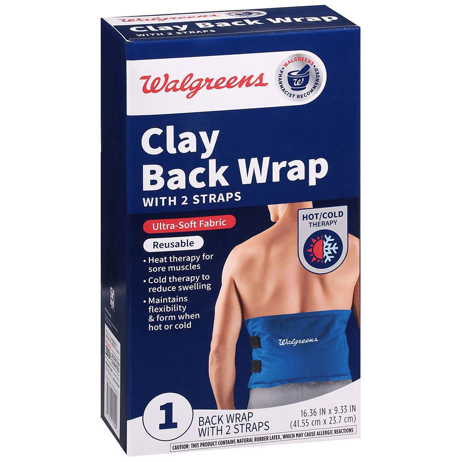 slide 3 of 3, Walgreens Reusable Hot and Cold Clay Back Wrap, 1 ct