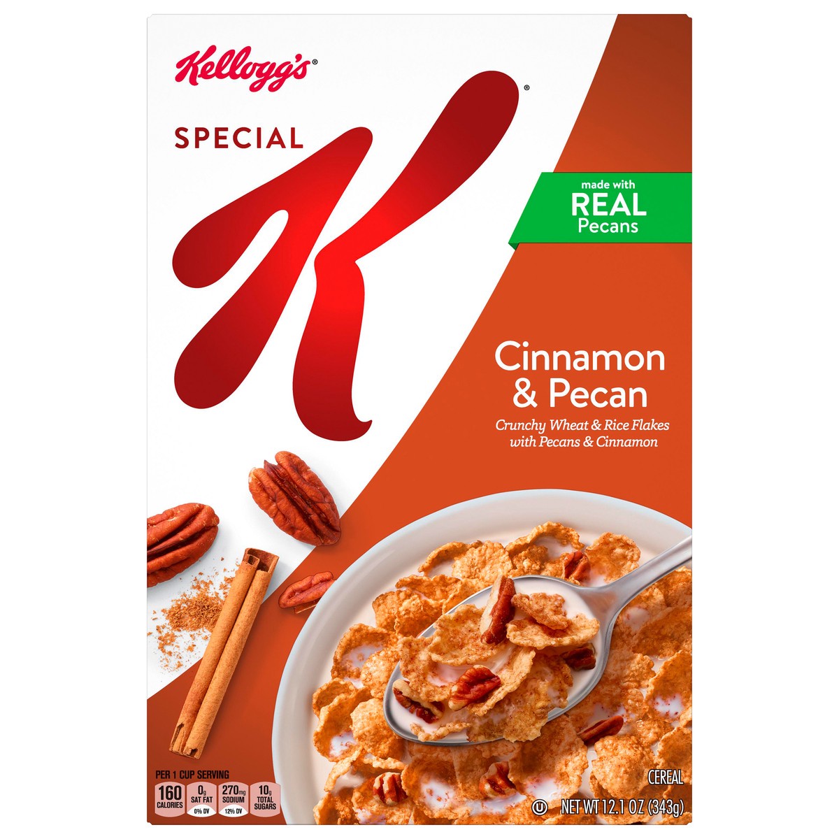 slide 1 of 5, Special K Kellogg''s Special K Breakfast Cereal, 11 Vitamins and Minerals, Made with Real Pecans, Cinnamon and Pecan, 12.1oz Box, 1 Box, 12.1 oz
