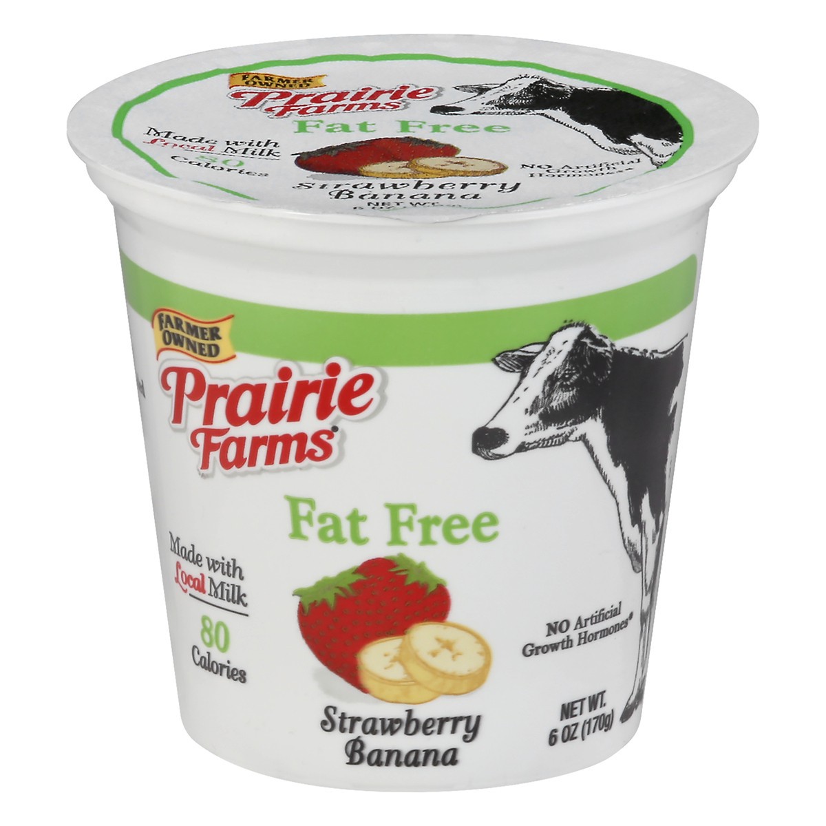 slide 1 of 12, Prairie Farms Fat Free Strawberry Banana Yogurt 6 oz, 6 oz